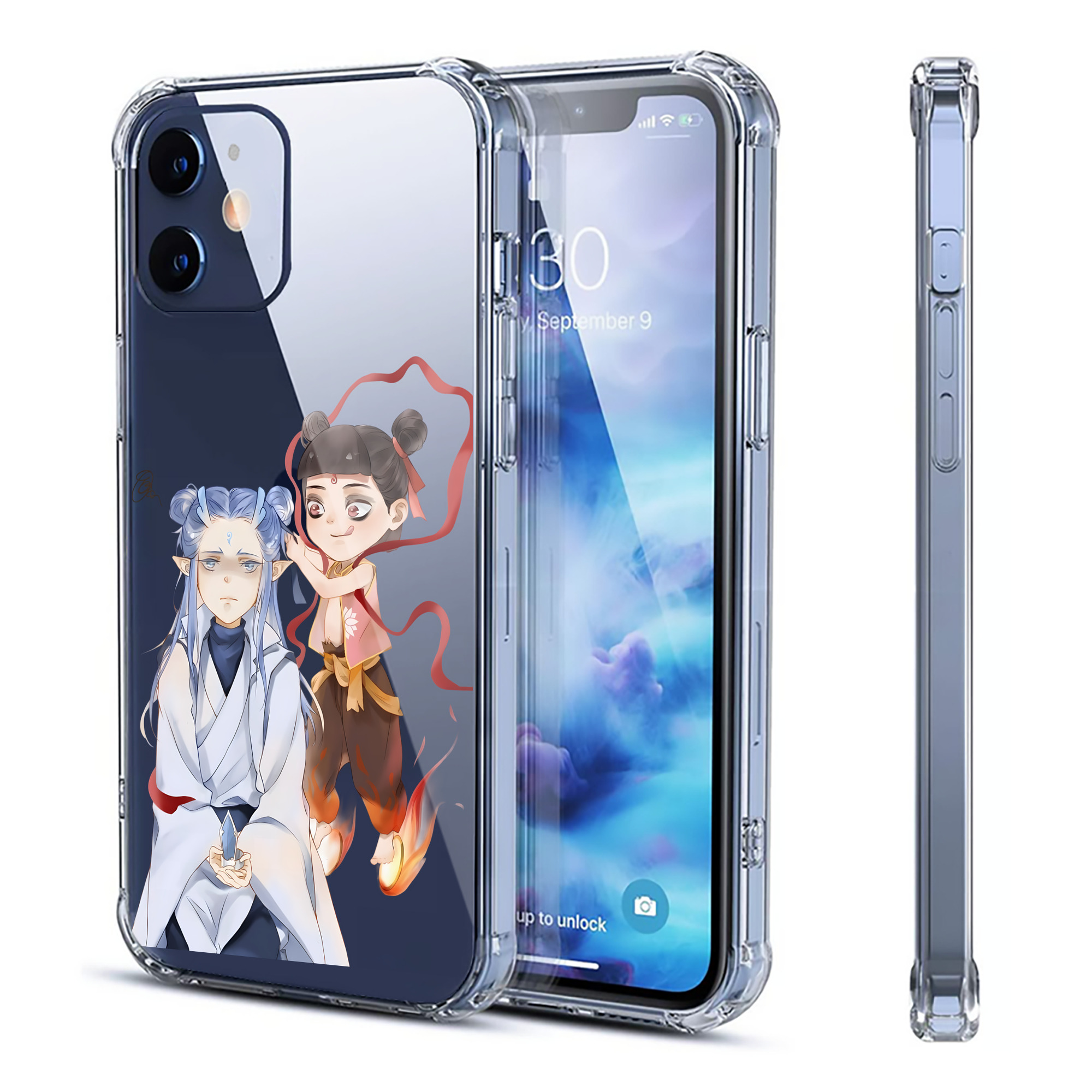 （画像用） Ne Zha 2 ナタ 魔童の大暴れ 【iPhone 12シリーズ対応】透明スマホケース（クリアソフトケース）